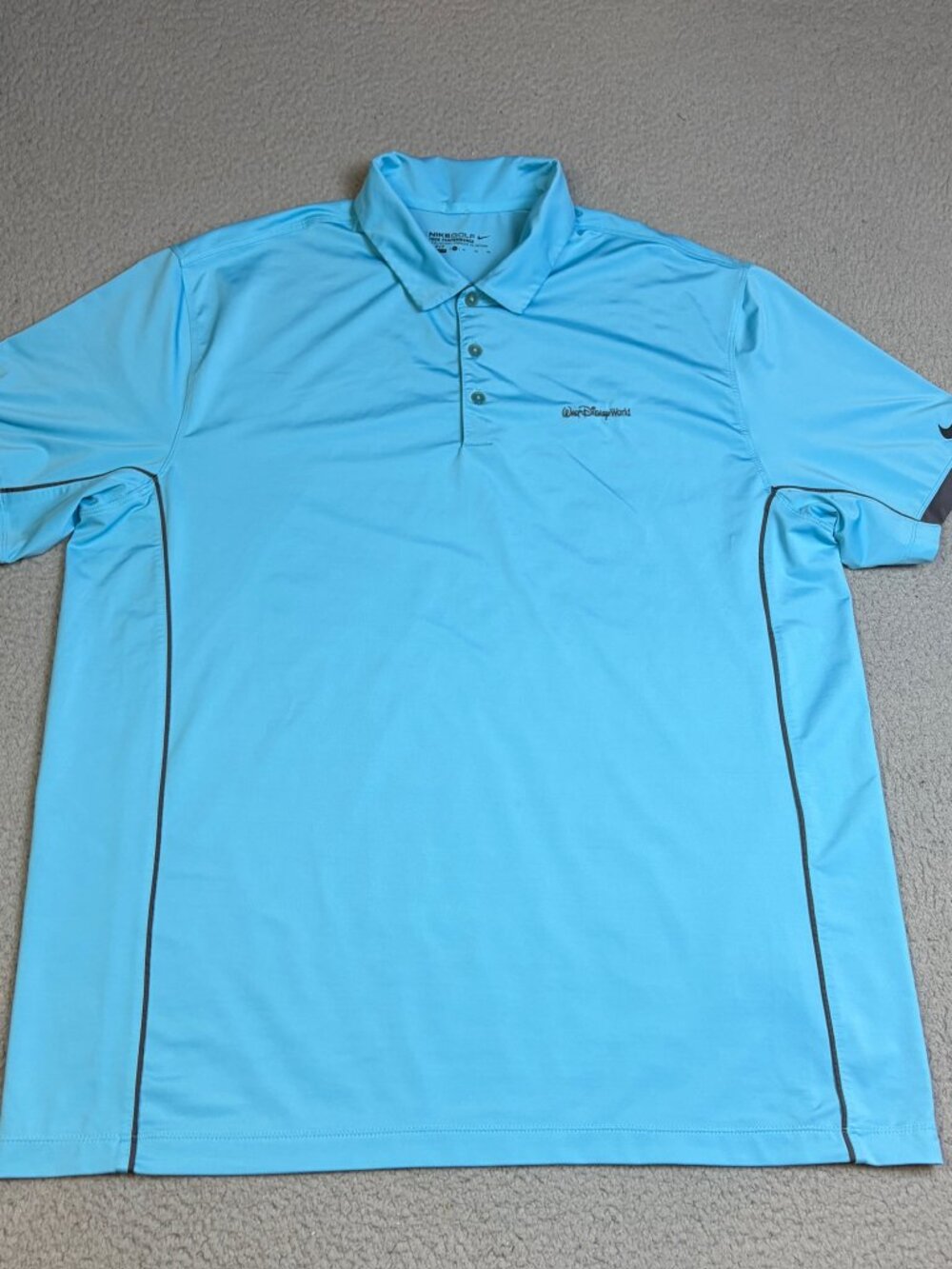 Walt Disney World Nike Polo Mens Size XL Blue Golf Performance Stretch Casual